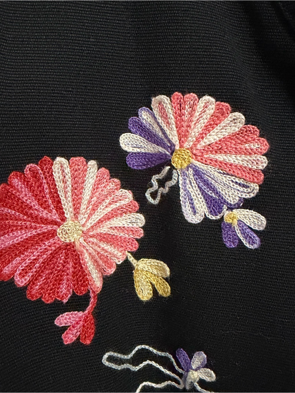 Draper’s & Damon’s Embroidered Jacket 1X Black Floral Beaded Toggle Cottagecore - Picture 3 of 12